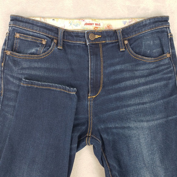Johnny Was The Skinny Jeans‎ Mid Rise Stretch Dark Denim Women's 29 (32) Stretch - Picture 11 of 14